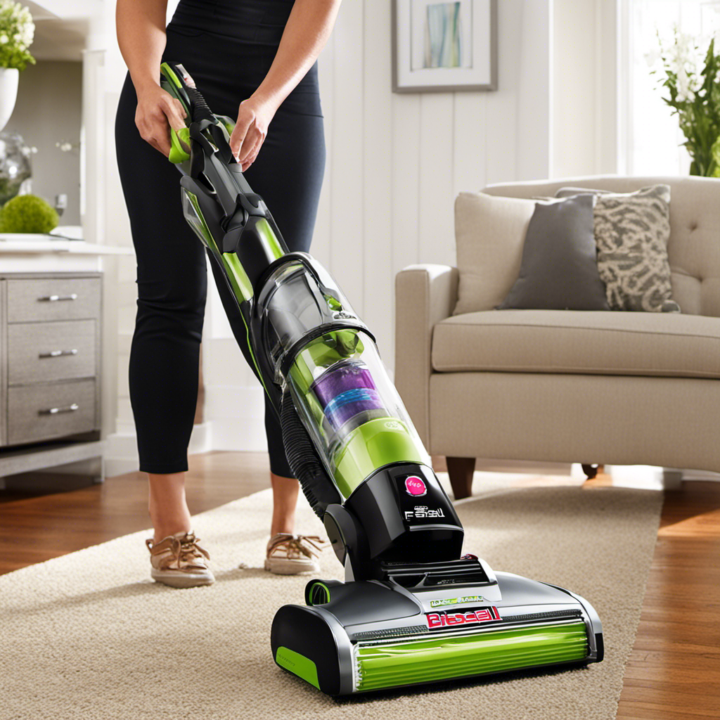 An image showcasing the Bissell Pet Hair Eraser Vacuum's innovative features: the Tangle-Free Brush Roll, Cyclonic Pet Hair Spooling System, Suction Channel Technology, and specialized Pet Tools