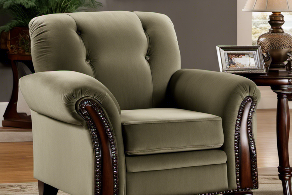 An image showcasing a luxurious velvet armchair adorned with a diverse array of fabrics such as tightly woven microfiber, smooth silk, and sleek faux leather, illustrating the qualities of fabrics that repel pet hair