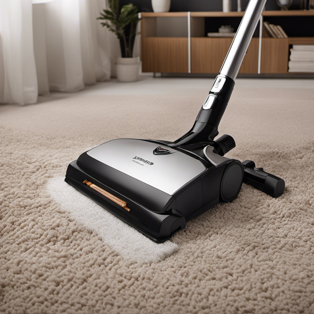 An image showcasing a powerful vacuum cleaner with specialized pet hair attachments