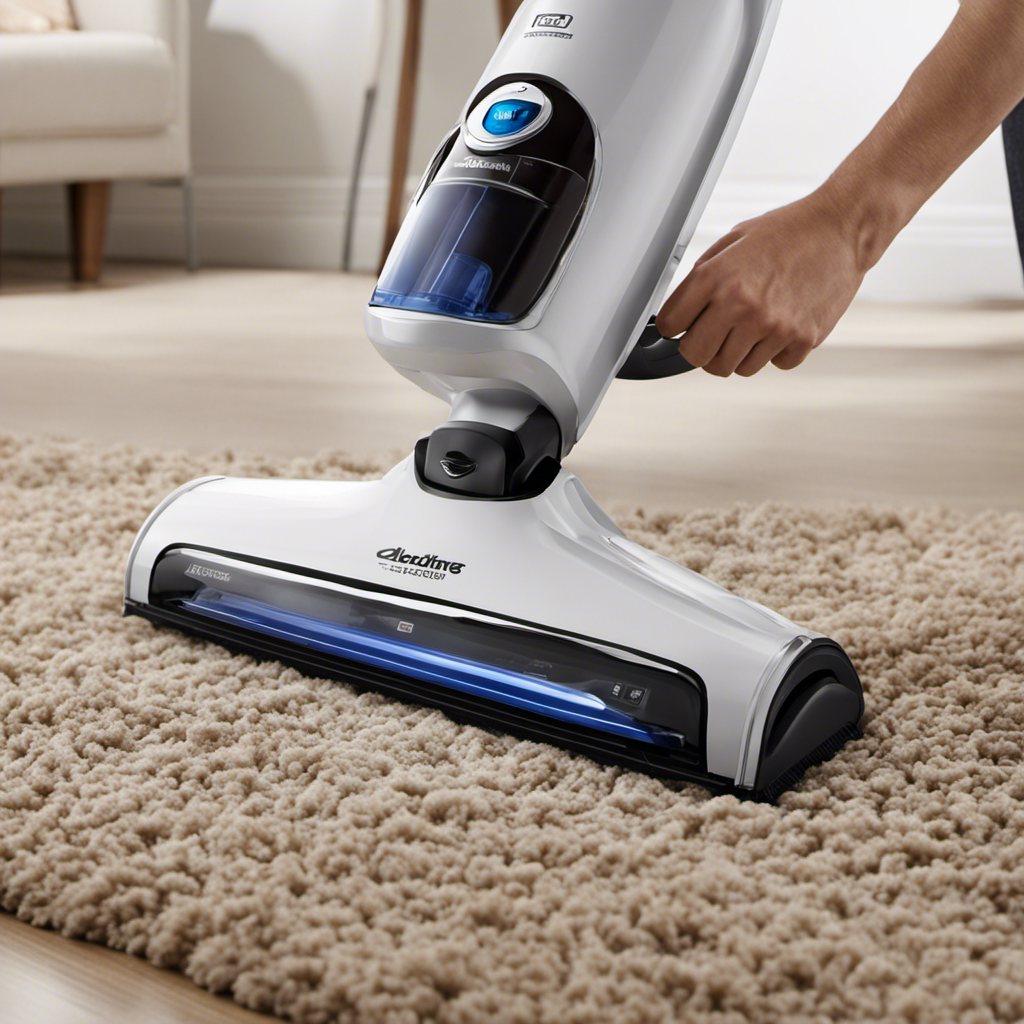 An image showcasing a powerful vacuum effortlessly tackling pet hair and cat litter