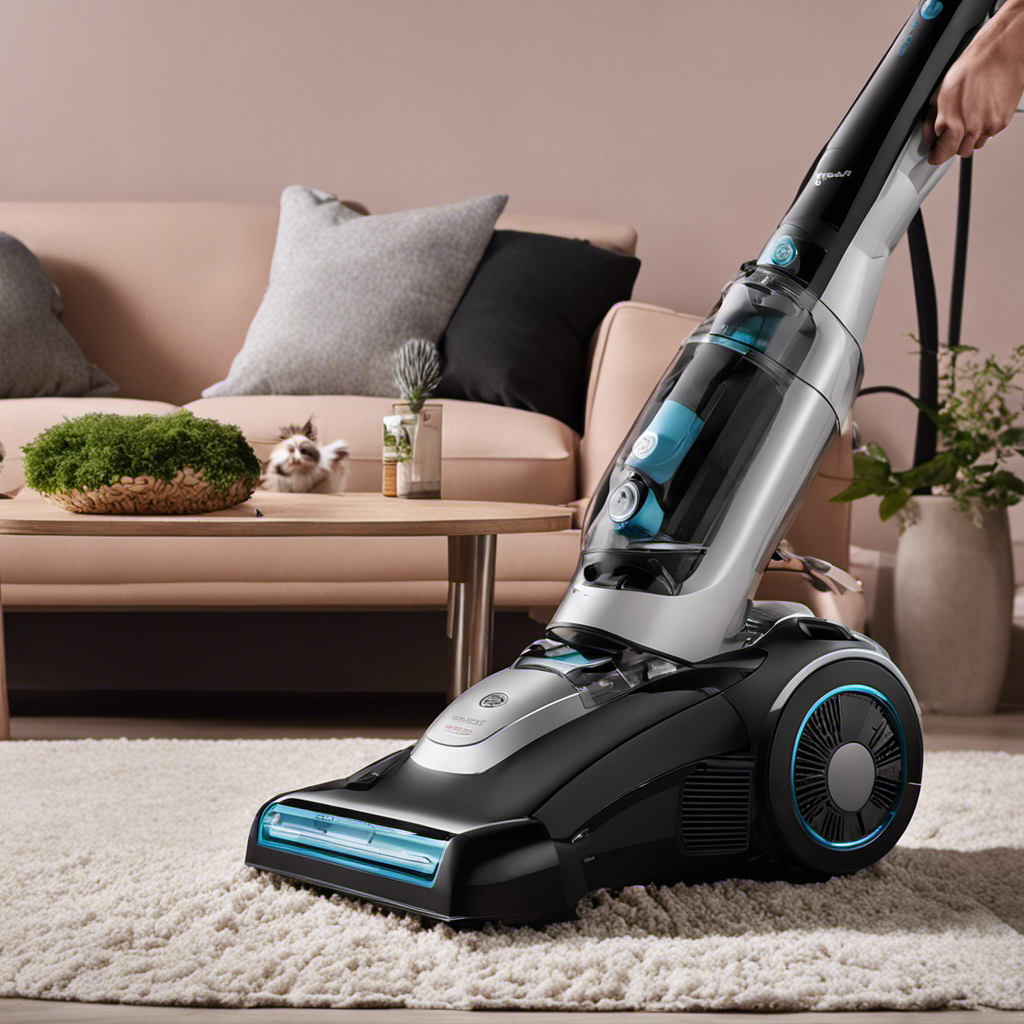 An image showcasing a variety of vacuum cleaners specifically designed for pet hair removal