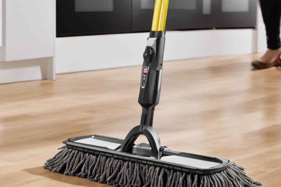 An image showcasing a dust mop with densely packed, long bristles specifically designed to trap and lift pet hair