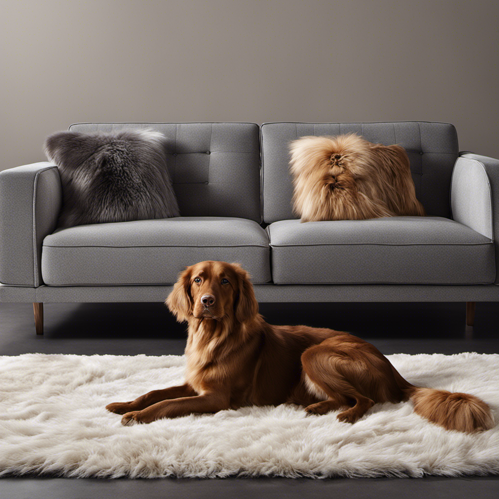 An image showcasing a variety of fur-covered surfaces, including a carpet, couch, and car seat