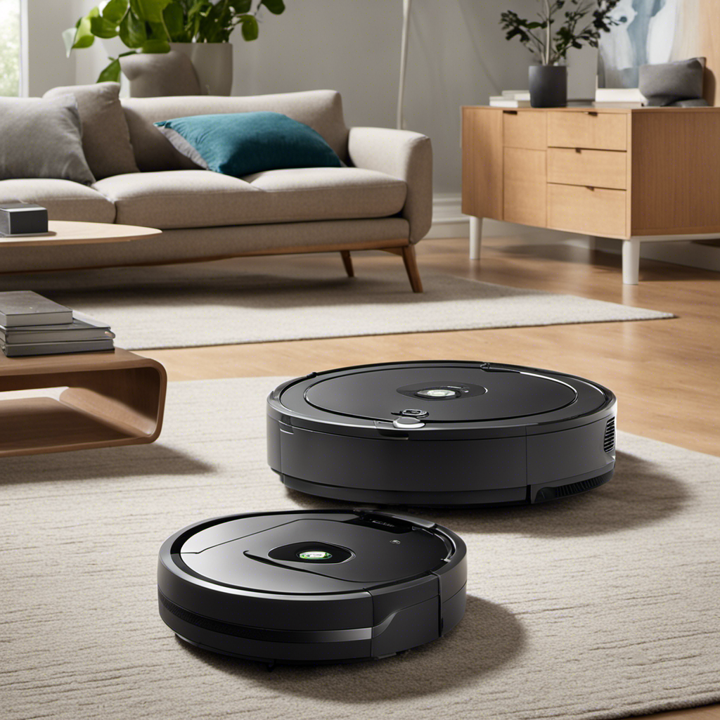 An image showcasing a Roomba with a powerful suction mechanism, effortlessly collecting pet hair from various surfaces