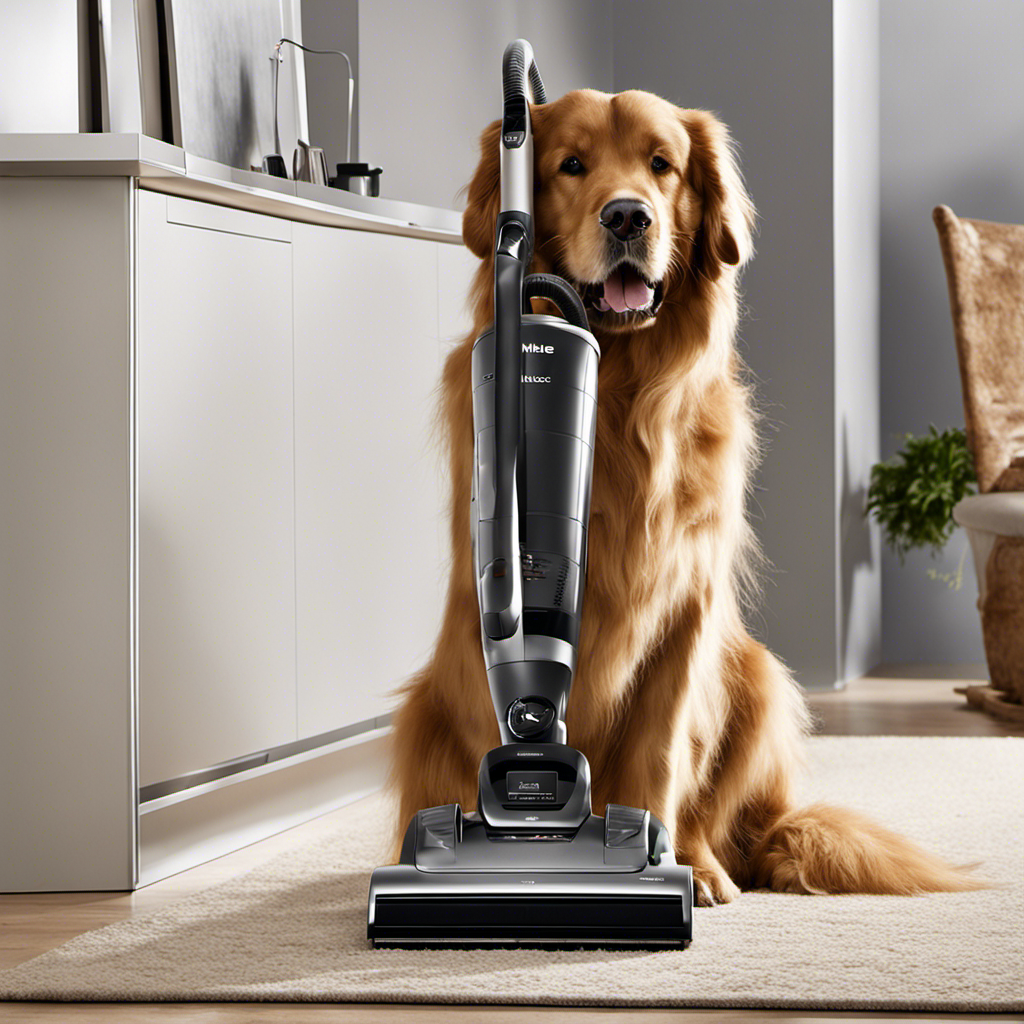 An image showcasing a Miele vacuum with specialized pet hair attachments