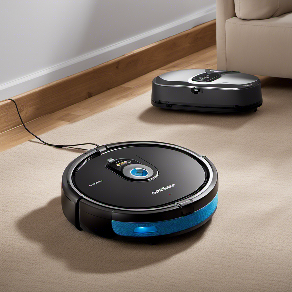 An image that showcases two robotic vacuum and mop devices side by side, one labeled "Bobsweep Standard" and the other "Pet-Hair