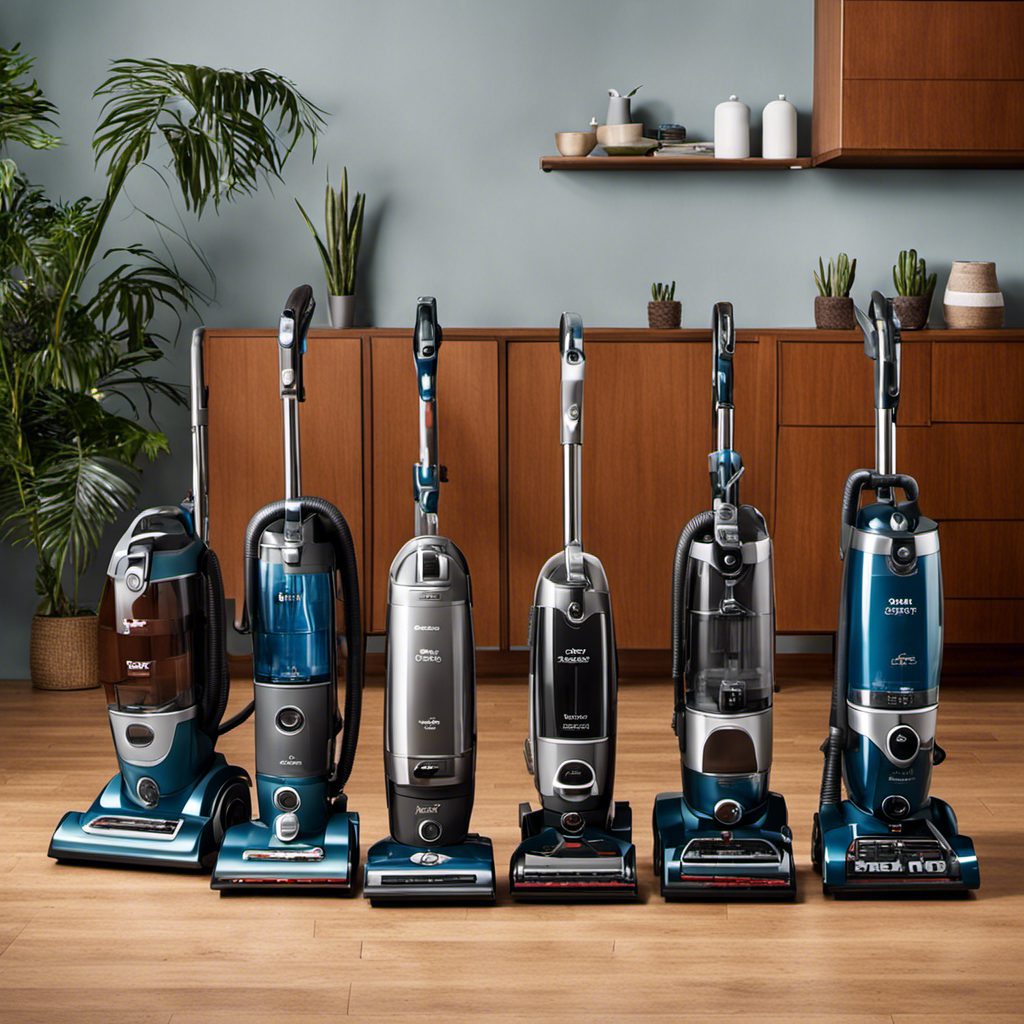 An image featuring a variety of shark vacuum cleaners lined up side by side, each showcasing their unique design and features, to visually represent the blog post topic of "Which Shark Is Best for Pet Hair