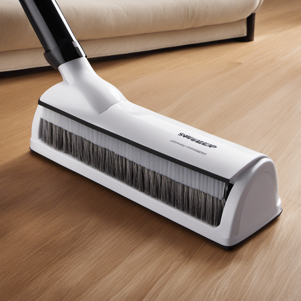 An image showcasing two sweepers side by side, one designed with specialized brushes to effortlessly collect pet hair, while the other lacks these features