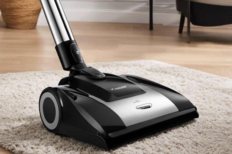 An image showcasing a bagless sweeper designed for pet hair and carpets