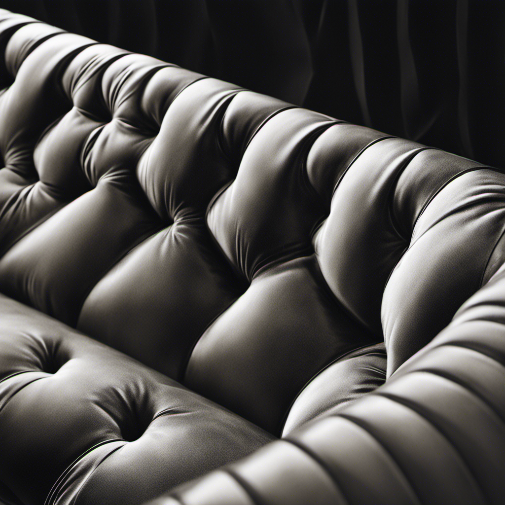 An image showcasing a close-up of a pristine white sofa, covered in contrasting, hard black pet hair