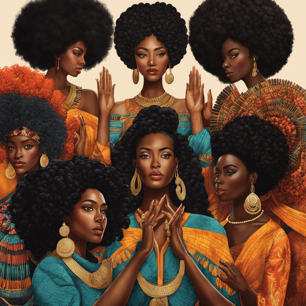 An image that captures the essence of cultural appropriation by depicting a diverse group of hands reaching out to touch a beautiful afro-textured black hair, emphasizing the importance of respecting personal boundaries and the significance of hair in Black culture