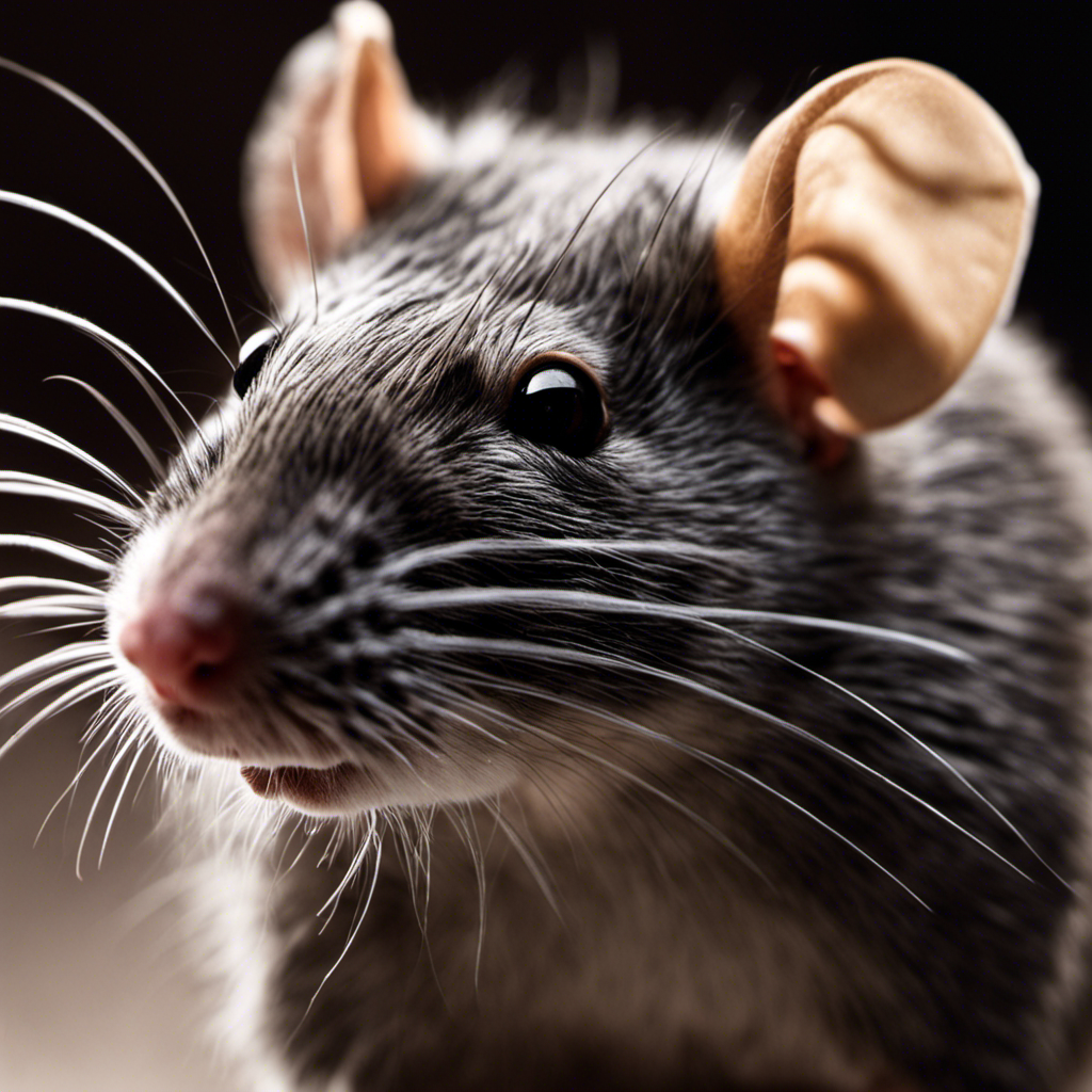 An image featuring a close-up of a pet rat with patchy fur, emphasizing the bald areas