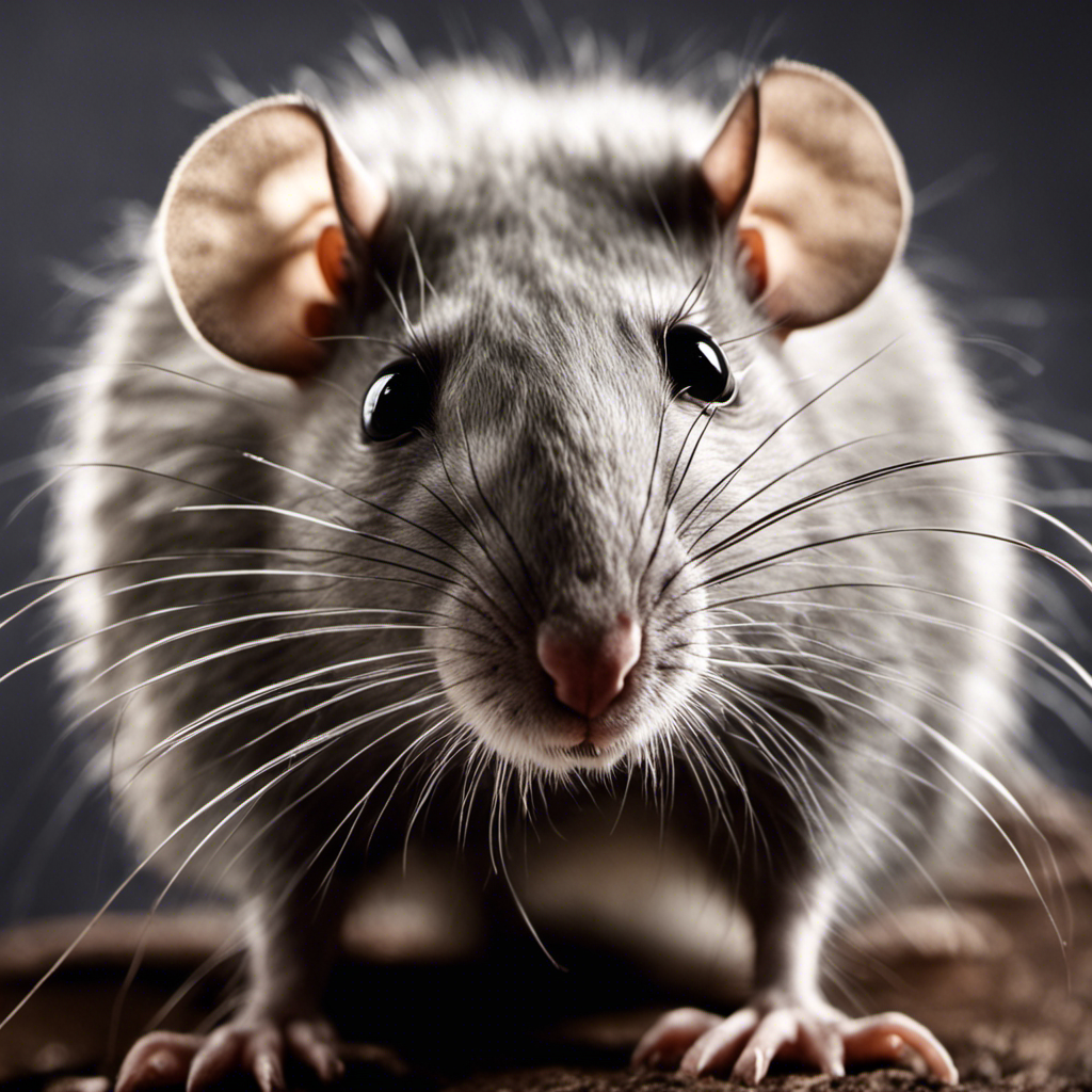 An image showcasing a close-up shot of a pet rat with patches of fur missing