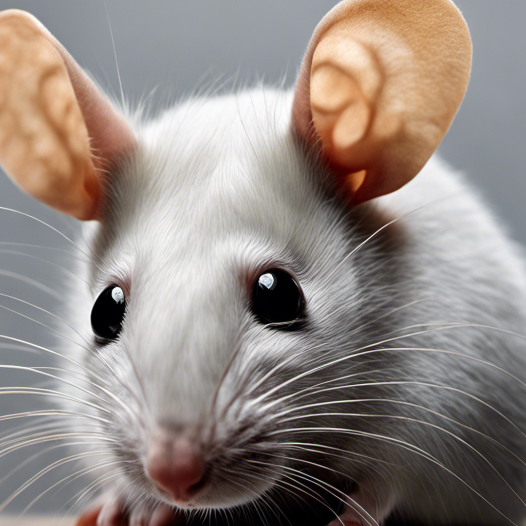 An image showcasing a close-up of a pet rat's bald patches, revealing their delicate skin and thinning hair